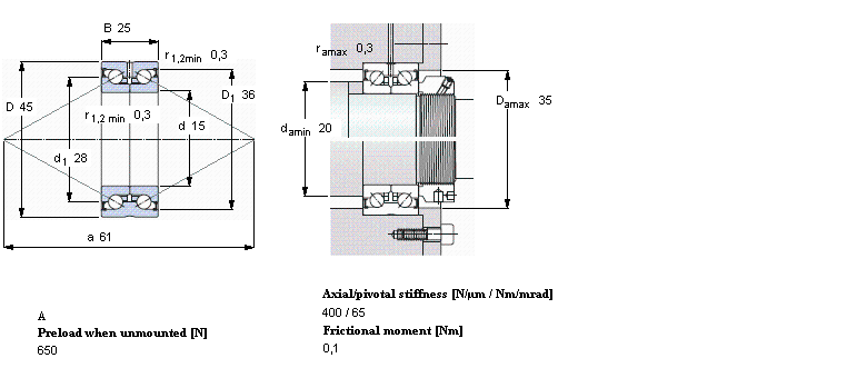SKF 角接触推力球轴承 for screw drives, double directionBEAS015045-2Z样本图片