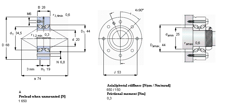 SKF 角接触推力球轴承 for screw drives, double direction, for bolt mountingBEAM020068-2RS/PE样本图片