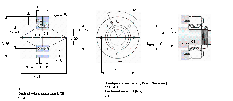 SKF 角接触推力球轴承 for screw drives, double direction, for bolt mountingBEAM025075-2Z/PE样本图片