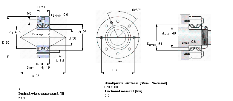 SKF 角接触推力球轴承 for screw drives, double direction, for bolt mountingBEAM030080-2RS样本图片