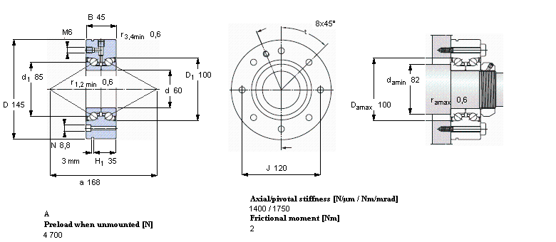 SKF 角接触推力球轴承 for screw drives, double direction, for bolt mountingBEAM060145-2RS样本图片