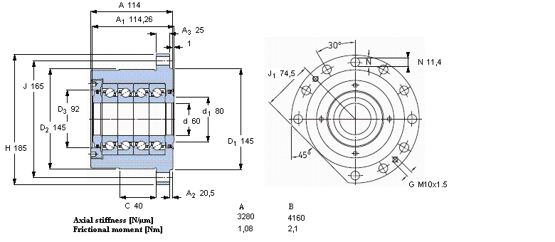 SKF 角接触推力球轴承 for screw drives, cartridge units with flanged housingFBSA212A/QBC样本图片