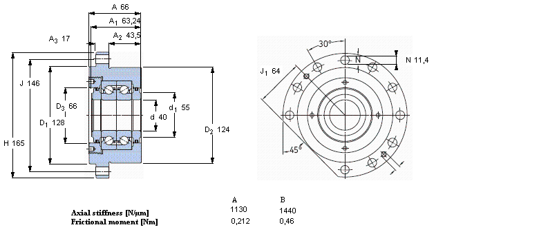 SKF 角接触推力球轴承 for screw drives, cartridge units with flanged housingFBSA208/DF样本图片