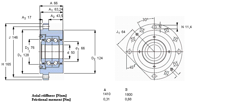 SKF 角接触推力球轴承 for screw drives, cartridge units with flanged housingFBSA210/DF样本图片