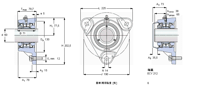 SKF 带法兰的滚子轴承单元, SKF ConCentra, locating unitsFYNT60F样本图片
