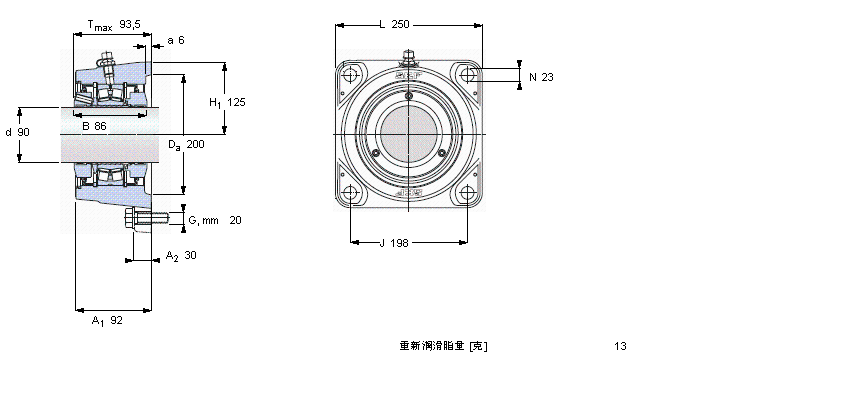 SKF 带法兰的滚子轴承单元, SKF ConCentra, locating unitsFYNT90F样本图片