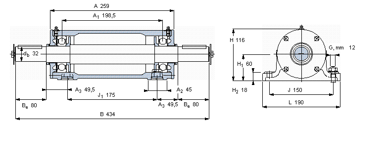 SKF 双轴承单元, PDNB单元PDNB208样本图片