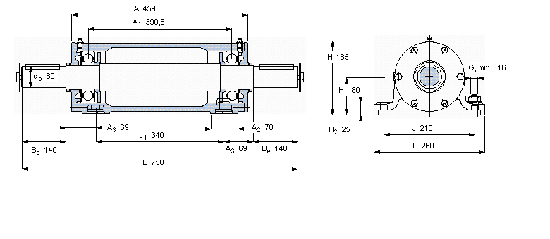 SKF 双轴承单元, PDNB单元PDNB214样本图片