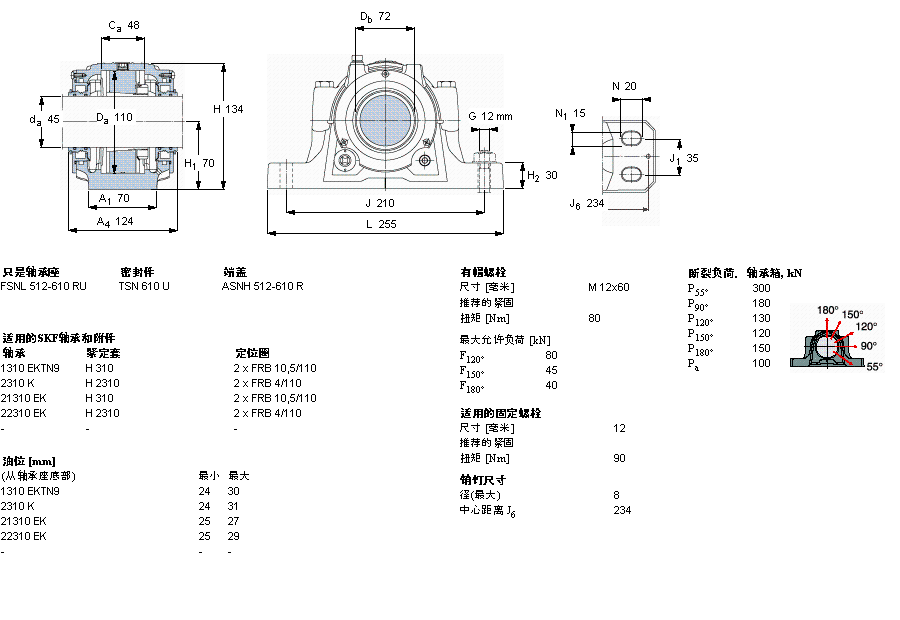 SKF 剖分立式轴承座, SNL，用于紧定套上的轴承，带标准密封，油封FSNL610TURU样本图片