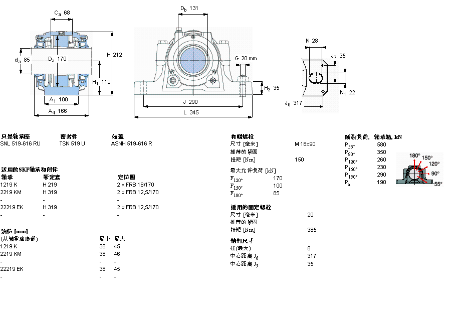 SKF 剖分立式轴承座, SNL，用于紧定套上的轴承，带标准密封，油封SNL519TURU样本图片