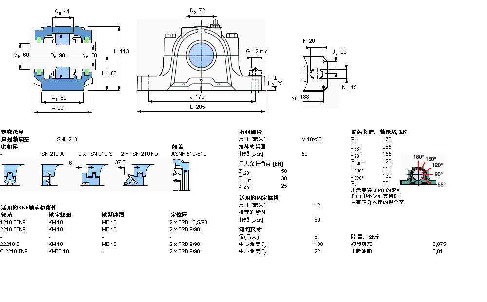 SKF 剖分立式轴承座, SNL，用于紧定套上的轴承，带油封，标准密封SNL210样本图片