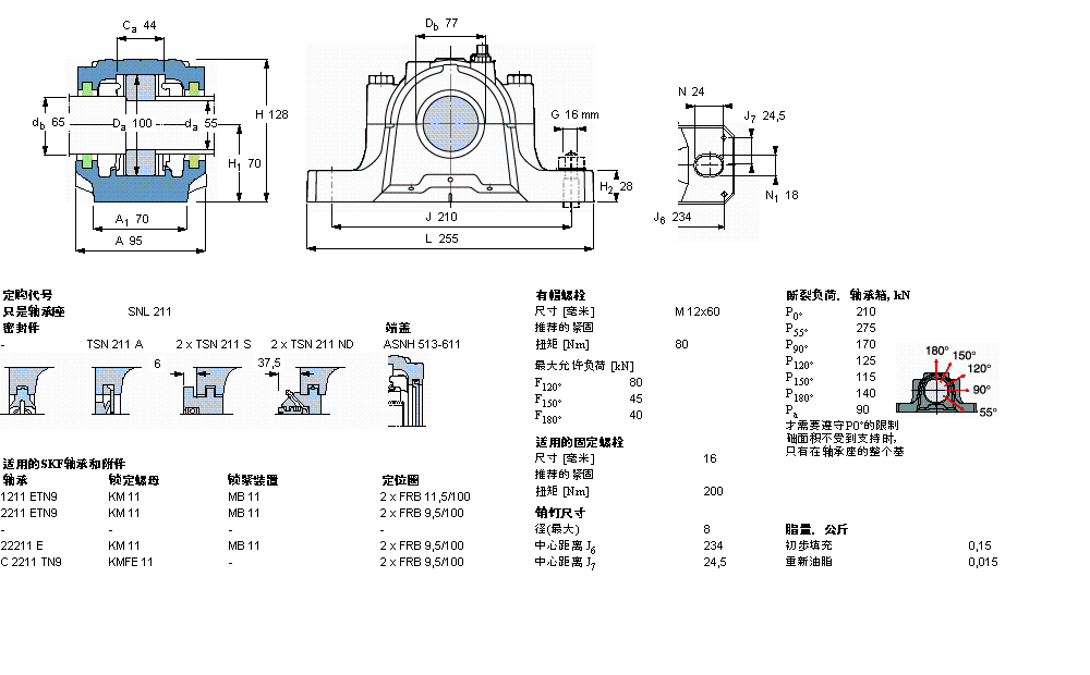 SKF 剖分立式轴承座, SNL，用于紧定套上的轴承，带油封，标准密封SNL211样本图片