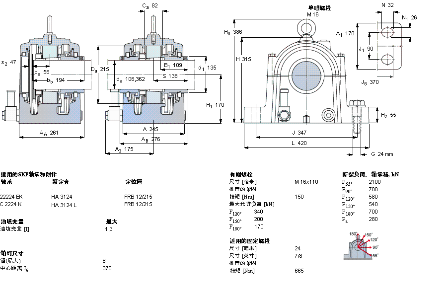 SKF 剖分立式轴承座, SONL, 用于紧定套安装轴承SONL224-524样本图片