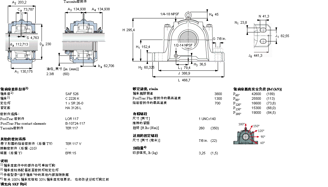 SKF 剖分立式轴承座, SAF 系列 - 装在紧定套上的 CARB 轴承SAFC2526样本图片