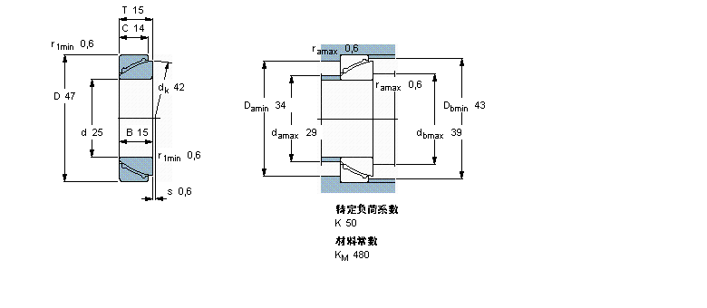 SKF 免维护角接触球面滑动轴承GAC25F样本图片