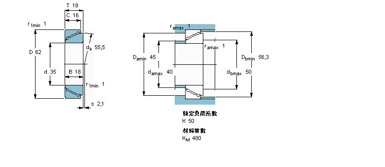 SKF 免维护角接触球面滑动轴承GAC35F样本图片