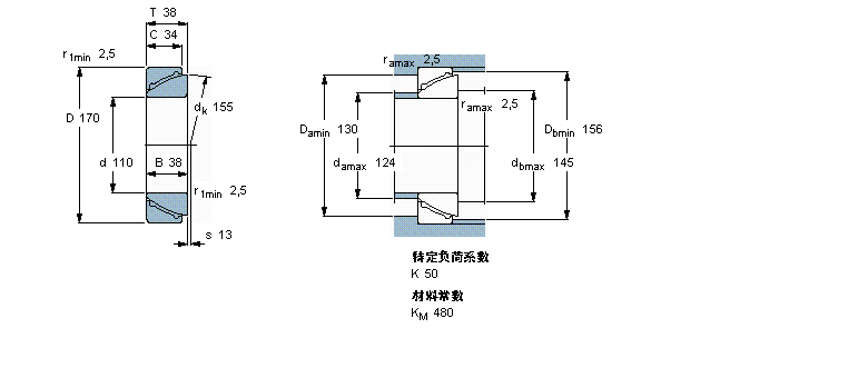 SKF 免维护角接触球面滑动轴承GAC110F样本图片