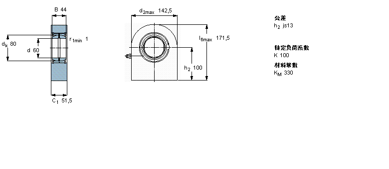 SKF 需要维护的杆端, 钢对钢，焊接柄SCF60ES样本图片