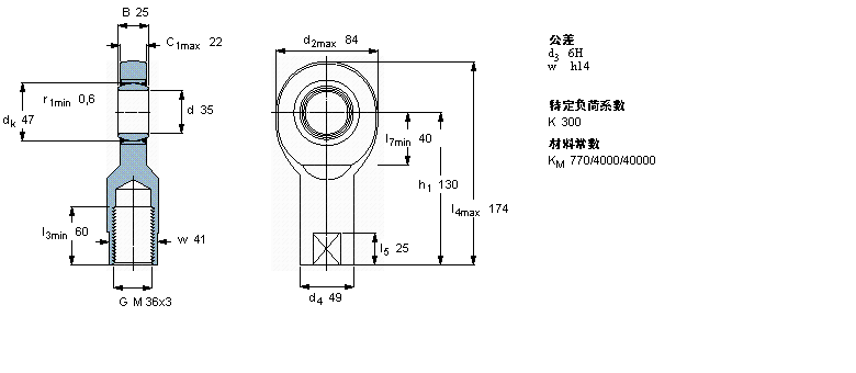 SKF 免维护杆端, 阴螺纹, 钢/PTFE织物 , 两面密封件SIL35TXE-2LS样本图片