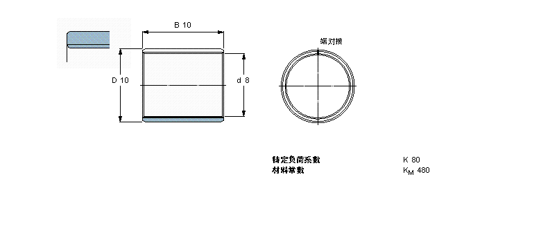 SKF 复合干滑动轴套, 带公制尺寸PCM081010E样本图片