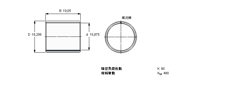 SKF 复合干滑动轴套, 带英制尺寸PCZ1012B样本图片